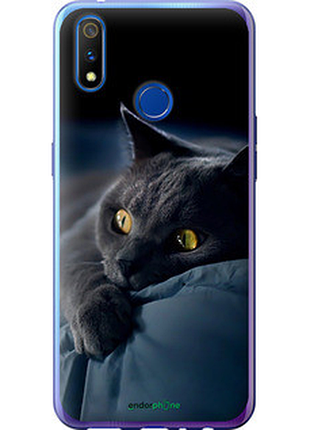 Чохол на realme x lite димчастий кіт "825u-2030-2448"