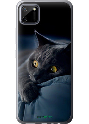 Чехол на realme c11 2020 дымчатый кот "825u-2031-2448"