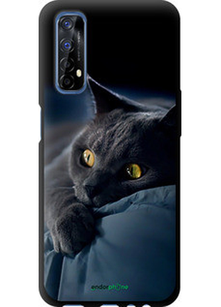 Чехол на realme 7 дымчатый кот "825b-2081-2448"