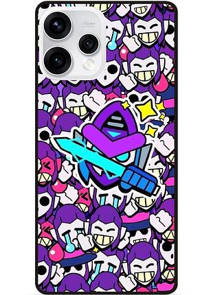 Силиконовый бампер чехол для oppo reno 15 стикеры бравл мортис brawl
