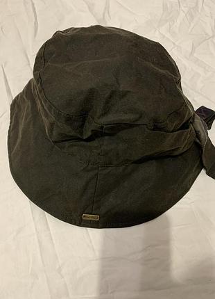 Жіноча панама, капелюх barbour ladies waxed cotton brambling bucket hat olive green.