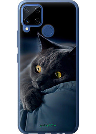 Чехол на realme c15 дымчатый кот "825u-2063-2448"