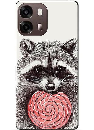 Силіконовий чохол бампер для oppo a6s з малюнком єнот