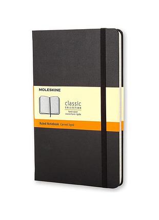 Записник moleskine classic середній, лінійка чорний (qp060)