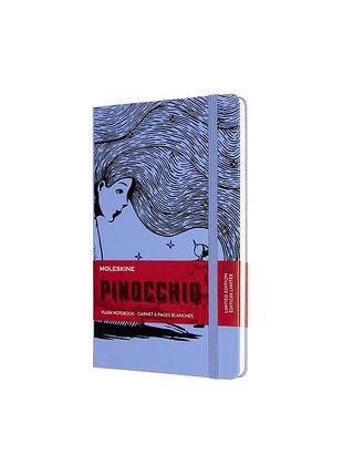 Записная книжка moleskine pinocchio средняя, нелинованная голубая (lepiqp062c)