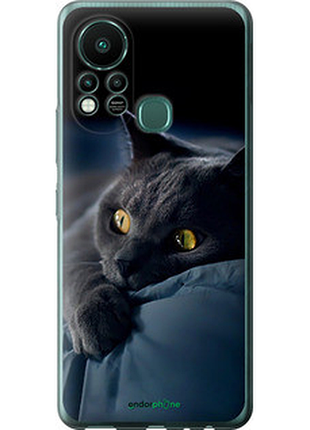 Чехол на infinix hot 11s дымчатый кот "825u-2757-2448"