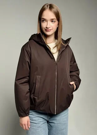 Коричневая демисезонная куртка eva classic