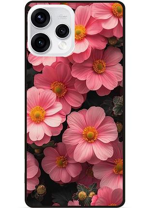 Силиконовый чехол бампер для oppo reno 15 с рисунком цветы маргаритки