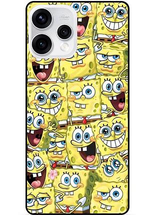 Силиконовый чехол бампер для oppo reno 15 с рисунком губка боб sponge bob