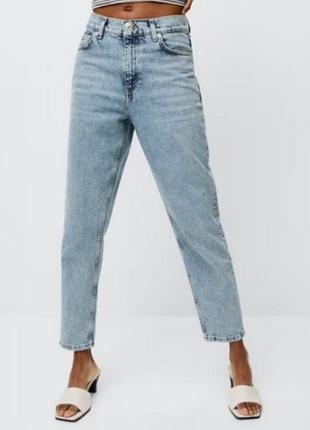 Джинси mango mom tiro alto блакитні котон