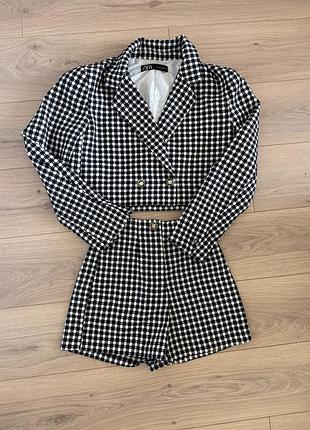 Костюм zara зара твідовий з шортами