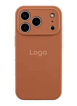 Чохол silicone case full size with frame для iphone 18 pro 93. new brown
