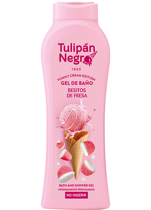 Гель для душу yummy cream полуничний поцілунок tulipan negro, 650 мл