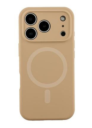 Чохол накладка glow silicone case з рамкою камери для iphone 18 pro панель-накладка для телефону з magsafe desert gold