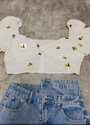 Топ с подсолнухами shein🌻 5