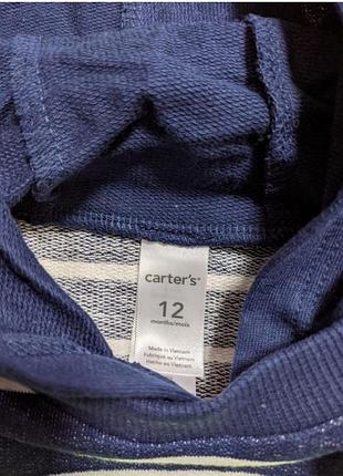 Коттоновый ромпер комбинезон с капюшоном картерс carter's для мальчика 3