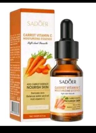 Сироватка для обличчя з екстрактом моркви sadoer carrot vitamin c moisturizing essence, 15 мл