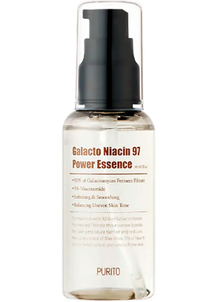 Эссенция с галактомисисом и ниацинамидом purito galacto niacin 97 power essence, 60 мл