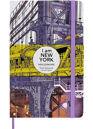 Записник moleskine i am new york середній, лінійка (leqp060iamny)