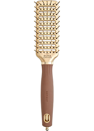 Щётка массажная expert style vent nylon bristles gold&brown olivia garden