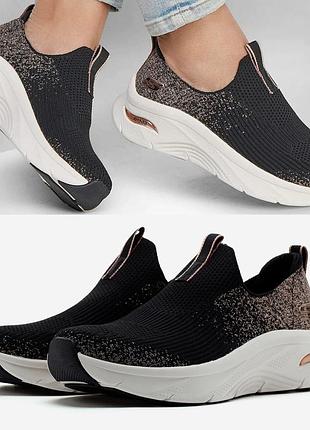 Кросівки-сліпони skechers arch fit d'lux glimmer dust 39р/26 см.