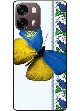 Чехол силиконовый бампер для oppo a6s с рисунком бабочка украина мотылек