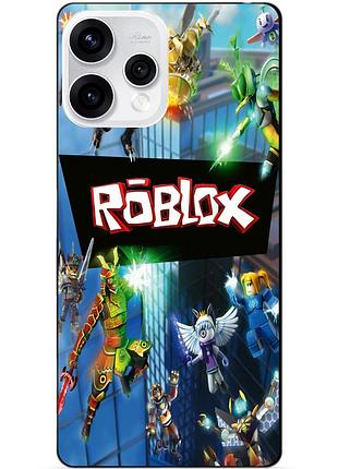 Силиконовый бампер чехол для oppo reno 15 с картинкой roblox роблокс