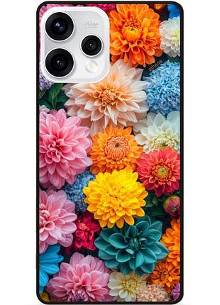 Силиконовый чехол бампер для oppo reno 15 с рисунком цветы георгины