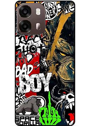 Силіконовий чохол бампер для oppo a6s з малюнком bad boy gorilla