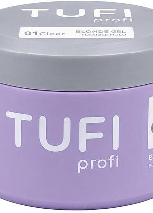 Гель для нарощування builder gel uv/led 01 clear tufi profi, 30 мл