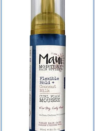 Пінка-мус для волосся maui moisture flexible hold + coconut milk curl foam mousse