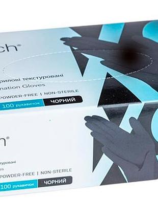 Перчатки смотровые нитриловые черные 100 шт, s, 6,5 гр, safetouch advanced