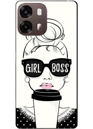 Чехол силиконовый бампер для oppo a6s с рисунком girl boss