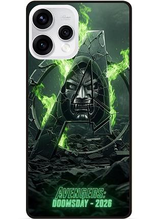 Силиконовый бампер чехол для oppo reno 15 с рисунком avengers doomsday мстители