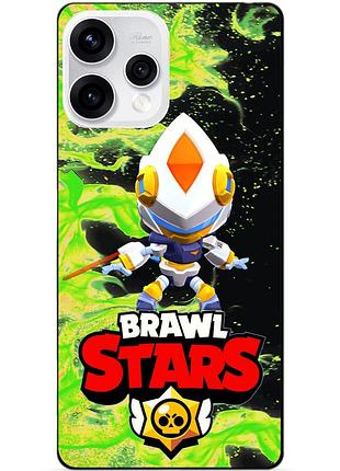 Силіконовий бампер чохол для oppo reno 15 з героєм бравл леон меха сияющий brawl