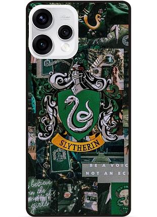 Силиконовый бампер чехол для oppo reno 15 с рисунком слизерин slytherin гарри поттер harry potter