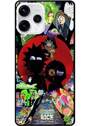 Силиконовый чехол бампер для oppo reno 15 с рисунком rick and morty рик и морти