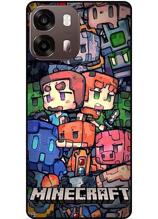 Чехол силиконовый бампер для oppo a6s игра minecraft майнкрафт