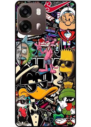 Чехол силиконовый бампер для oppo a6s daffy duck bart simpson