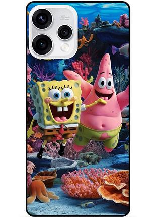 Силиконовый бампер чехол для oppo reno 15 с рисунком sponge bob губка боб