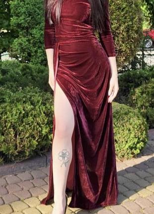 Сукня вечірня велюрова