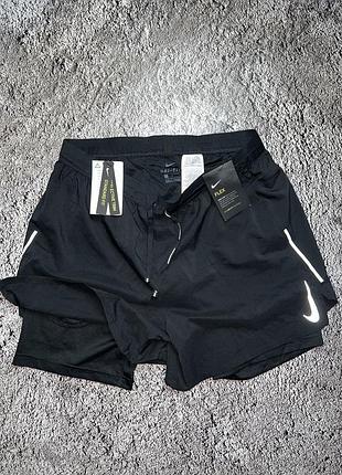 Nike running dry fit miller 2 in 1 shorts pro combat шорти з вшитими лосінами тайтсами найк про комбат