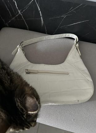 Сумка шкіряна біла fiorelli 3