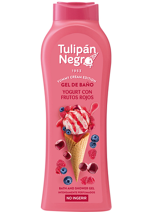 Гель для душа yummy cream ягодный йогурт tulipan negro, 650 мл