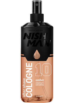 Одеколон після гоління amber 10 nishman, 400 мл