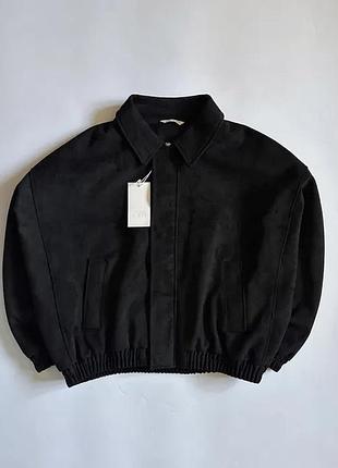 Замшевая куртка zara jacket курточка зара жакет бомбер черный