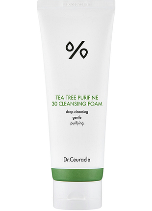 Гель-пінка для вмивання з екстрактом чайного дерева dr.ceuracle tea tree purifine 30 cleansing foam, 150 мл