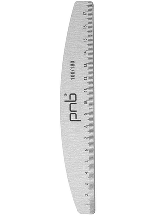 Пилка-лінійка для нігтів напівкруг 100/180 nailгладиннийline pnb, 1 шт.