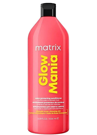 Кондиціонер для захисту кольору та фарбованого волосся glow mania glazing queen matrix, 1000 мл