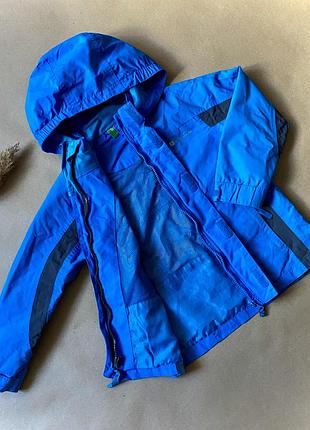 Куртка легка дитяча для хлопчика mountain warehouse 5-6 років 110-116 см. | синя waterproof знімний капюшон